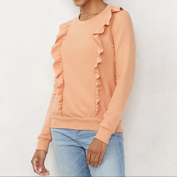 Lauren Conrad Front Ruffle Sweatshirt - Picture 1 of 4